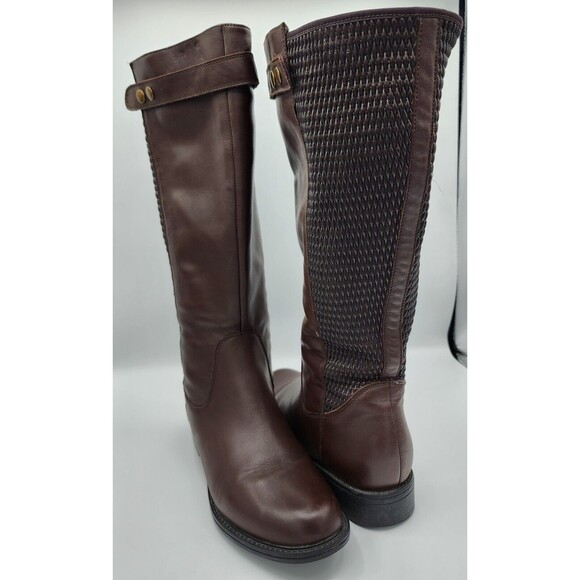 David Tate Women's Brown Boots sz 8M WIDE Calf - Avery 18 - Preowned - Picture 6 of 11